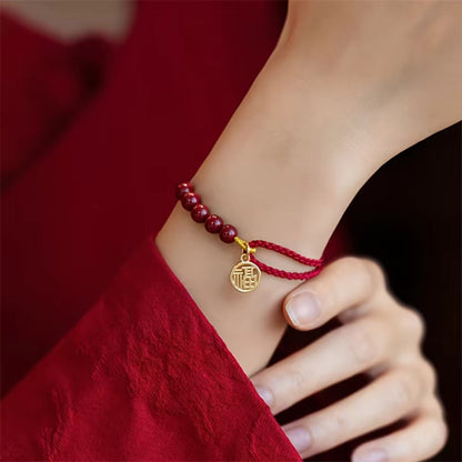 Handmade Chinese Knot Lucky Cinnabar Bracelet