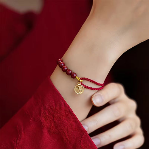 Handmade Chinese Knot Lucky Cinnabar Bracelet