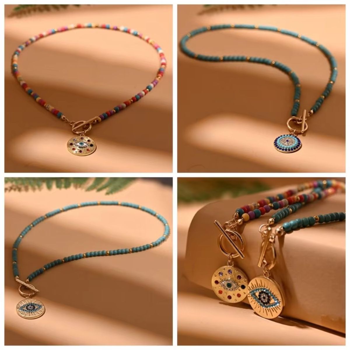 Handmade Boho Evil Eye Beaded Choker